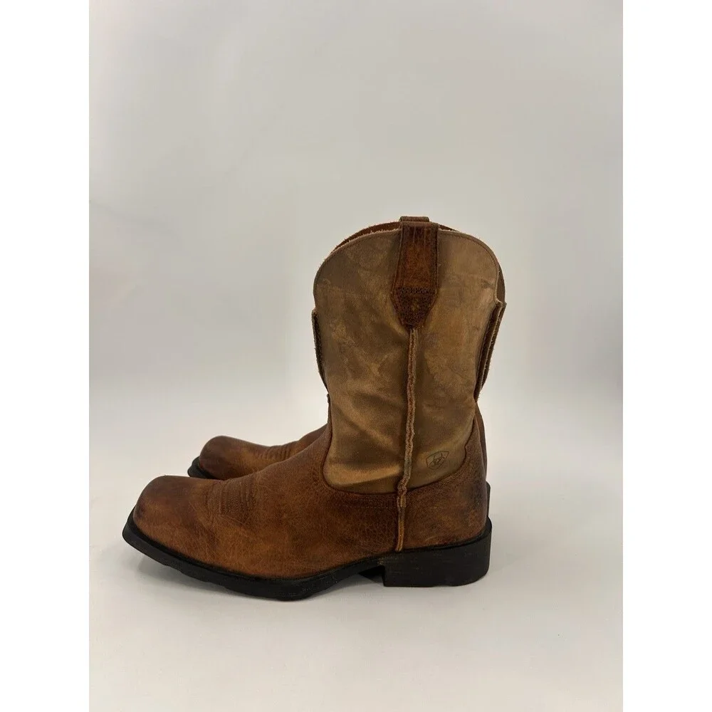 Ariat Rambler Western Boots Brown 2 tone Mens size 11D Square Toe 10002317